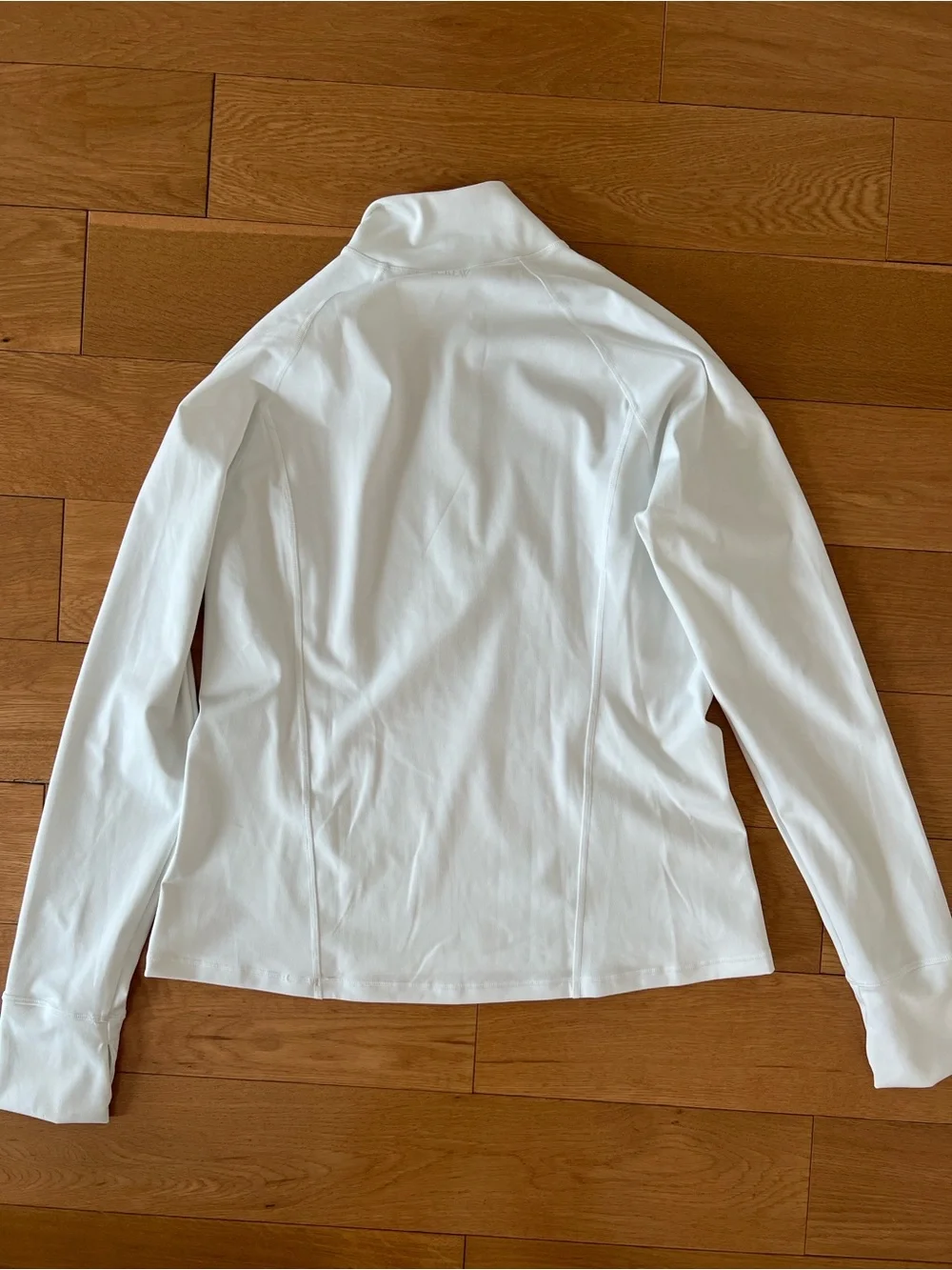 J.Crew Cloudstretch Athletic Half-Zip Pullover White with Green Zip Trim